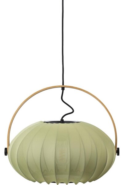 Halo Design 746361 - Висяща лампа на кабел DC 1xE27/40W/230V Ø 40 см, зелен/дъб
