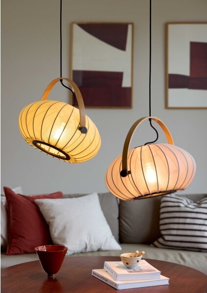 Halo Design 746361 - Висяща лампа на кабел DC 1xE27/40W/230V Ø 40 см, зелен/дъб