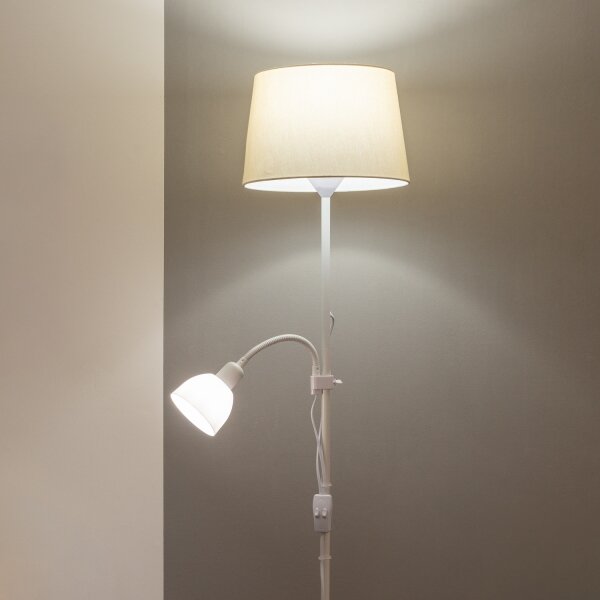 Brilagi - Подова лампа CERIA 1xE27/100W/230V + 1xE14/25W бяла/бежова