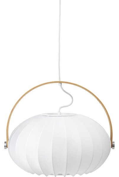 Halo Design 746347 - Висяща лампа на кабел DC 1xE27/40W/230V Ø 40 см бяла/дъб