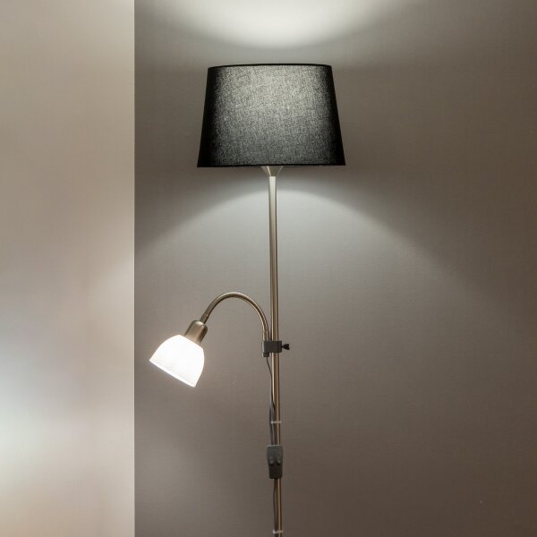 Brilagi - Подова лампа CERIA 1xE27/100W/230V + 1xE14/25W матов хром/черно