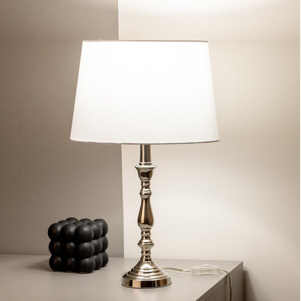 Brilagi - Настолна лампа CERIA 1xE27/60W/230V Ø 30 cm лъскав хром/бял