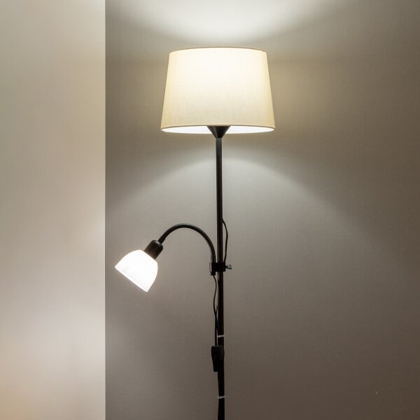 Brilagi - Подова лампа CERIA 1xE27/100W/230V + 1xE14/25W черна/бежова