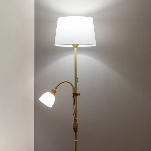 Brilagi - Подова лампа CERIA 1xE27/100W/230V + 1xE14/25W златна/бяла