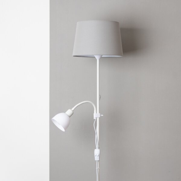 Brilagi - Подова лампа CERIA 1xE27/100W/230V + 1xE14/25W бяла/сива