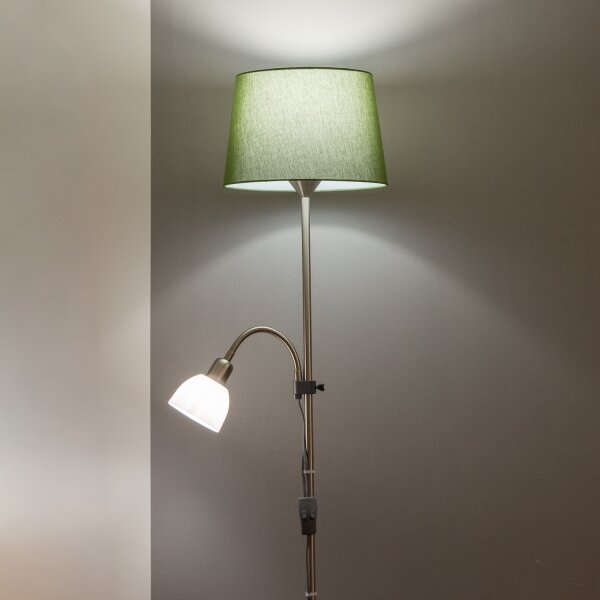 Brilagi - Подова лампа CERIA 1xE27/100W/230V + 1xE14/25W матов хром/зелена