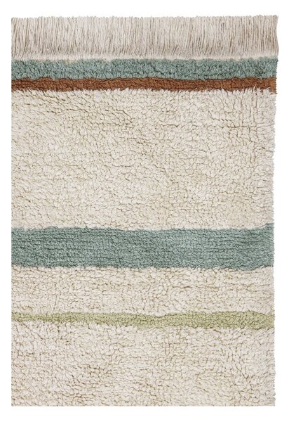 Син и кремав ръчно изработен памучен килим подходящ за пране 90x130 cm Lanes Vintage Blue – Lorena Canals