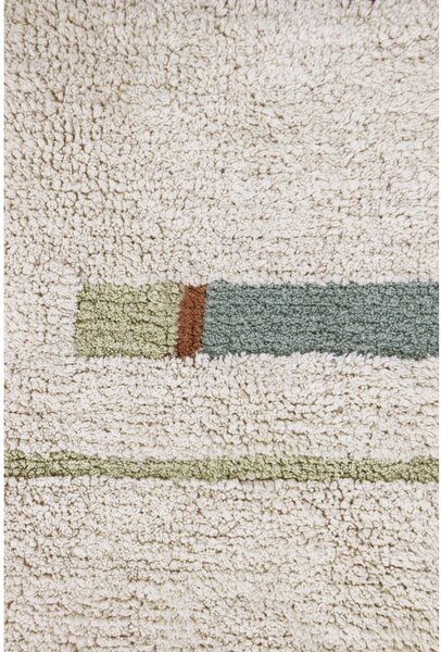 Син и кремав ръчно изработен памучен килим подходящ за пране 90x130 cm Lanes Vintage Blue – Lorena Canals