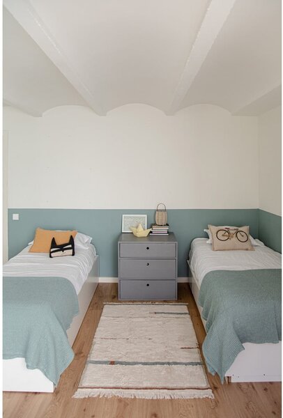 Син и кремав ръчно изработен памучен килим подходящ за пране 90x130 cm Lanes Vintage Blue – Lorena Canals