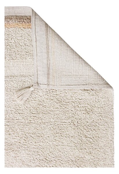 Кремав ръчно изработен памучен килим подходящ за пране 140x200 cm Bloom Natural – Lorena Canals
