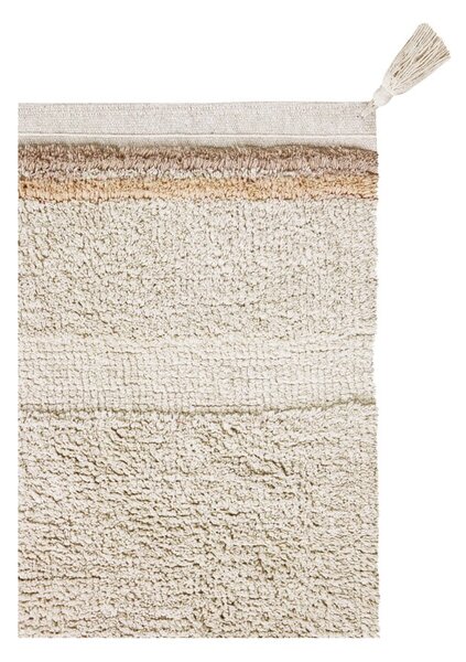 Кремав ръчно изработен памучен килим подходящ за пране 140x200 cm Bloom Natural – Lorena Canals