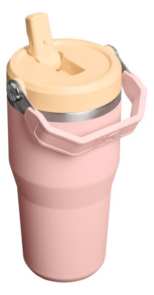 Прасковен термос от неръждаема стомана 600 ml IceFlow™ Flip Straw 2.0 Tumbler Peach Rose – Stanley
