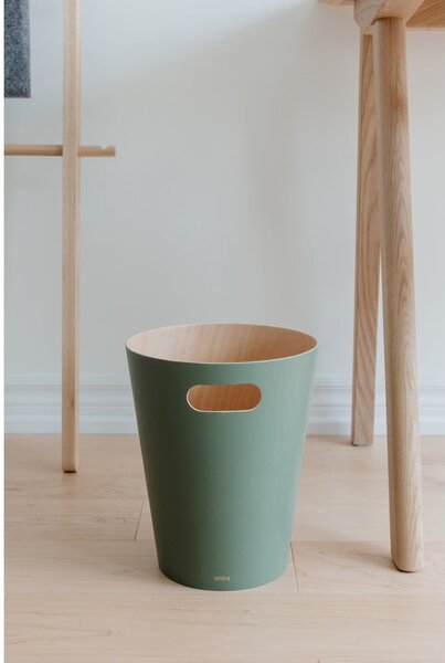 Зелено офис кошче за боклук 7,5 l Woodrow – Umbra