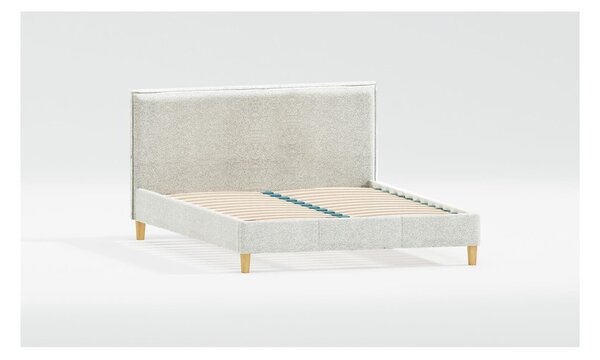 Бежово двойно легло 200x200 cm тапицирано с включена подматрачна рамка Tina – Ropez