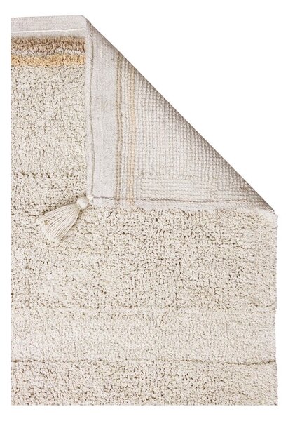 Кремав ръчно изработен памучен килим подходящ за пране 120x160 cm Bloom Natural – Lorena Canals