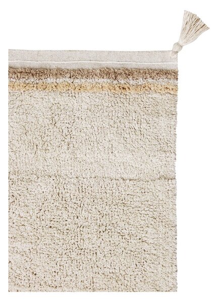 Кремав ръчно изработен памучен килим подходящ за пране 120x160 cm Bloom Natural – Lorena Canals