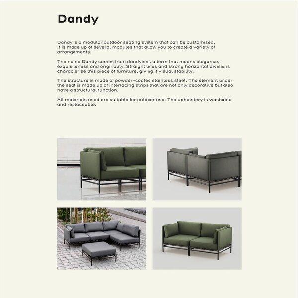 Светлосив модулен градински диван 234 cm Dandy - Sit Sit