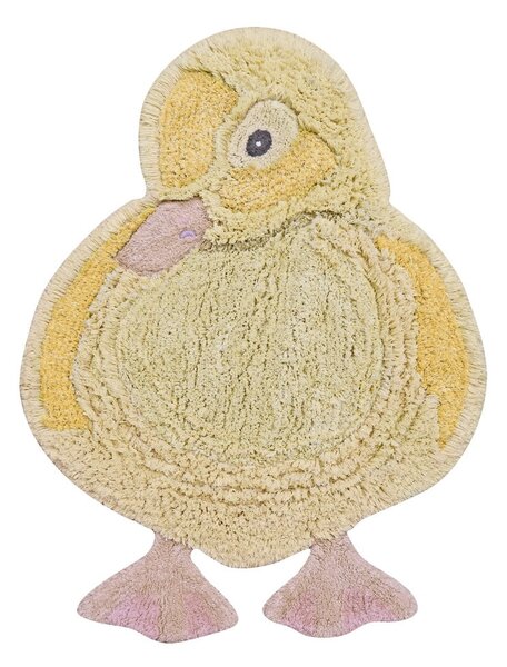 Жълт ръчно изработен памучен детски килим подходящ за пране 95x120 cm Ducky – Lorena Canals