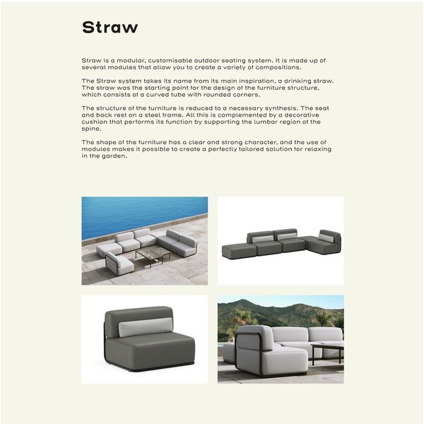 Бежов градински модулен диван 306 см Straw - Sit Sit