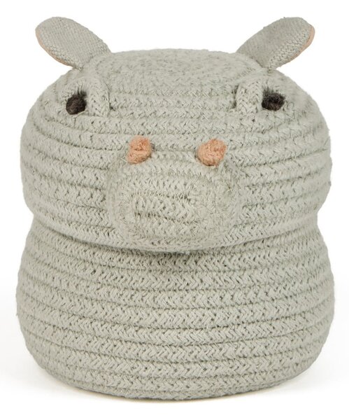 Светлосиня текстилна детска кошница за играчки ø 15x15 cm Mini Henry the Hippo – Lorena Canals