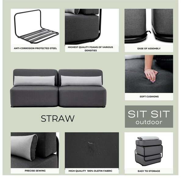 Бежов градински модулен диван 306 см Straw - Sit Sit