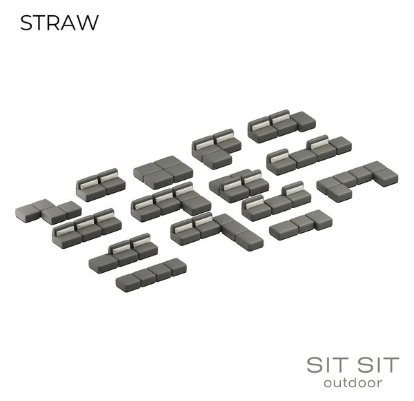 Бежов градински модулен диван 306 см Straw - Sit Sit