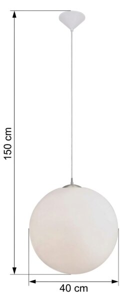 Eglo 22873 - Полилей на кабел RONDO 1xE27/60W/230V Ø 40 см бял