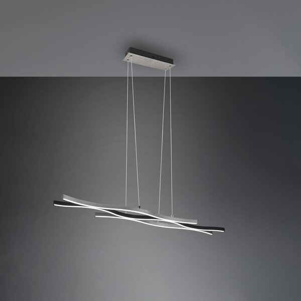 Trio Lighting Blaze LED висящо осветление, CCT, димируемо, алуминий, Затъмняване, Металик, Дневна/трапезария, Метал, Модерен