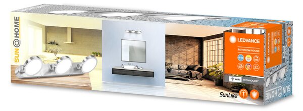 LEDVANCE SMART+ SUN@Home Баня LED стена спот 3 светлина, Затъмняване, Сив, Баня, Метал, Модерен, Кръгла стена