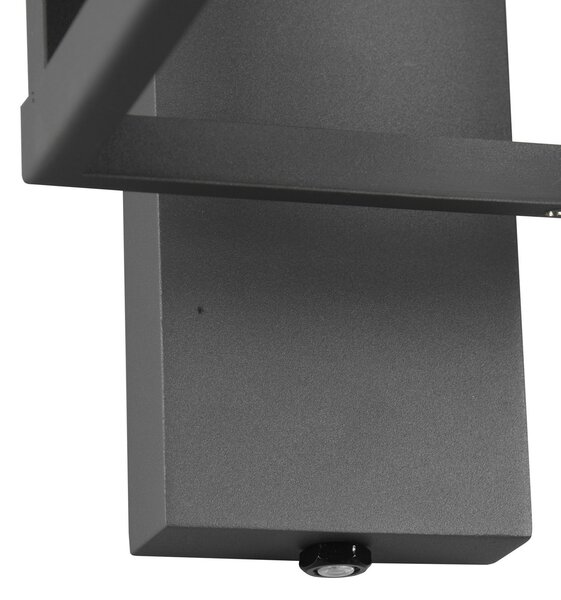 Trio Lighting Външна стенна лампа Lunga със сензор за здрач, Черен, Метал, Модерен
