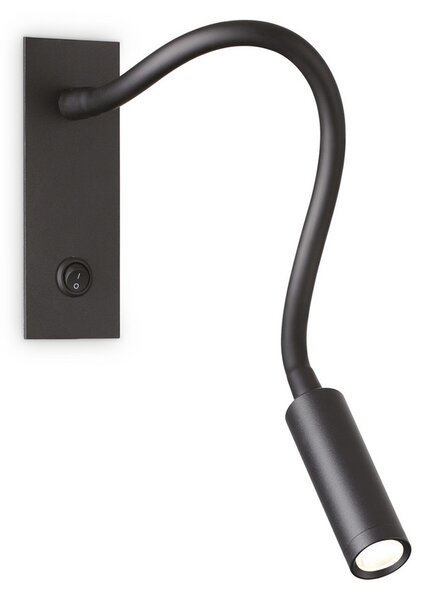 IDEAL LUX Ideal Lux Io LED лампа за вграждане, черна, Дневна/трапезария, Метал, Модерен, Стена за вграждане