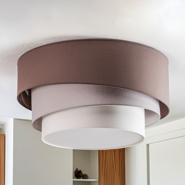 Euluna Trio Max одеяло, Ø60cm, капучино/екру/сиво, Затъмняване, Кафяв / ръждив, Дневна/трапезария, Плат / текстил, Модерен