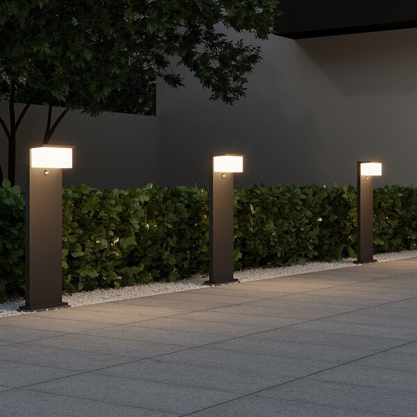 Trio Lighting Nestos LED светлина за пътеки със сензор движение, IP54, Черен, Метал, Модерен