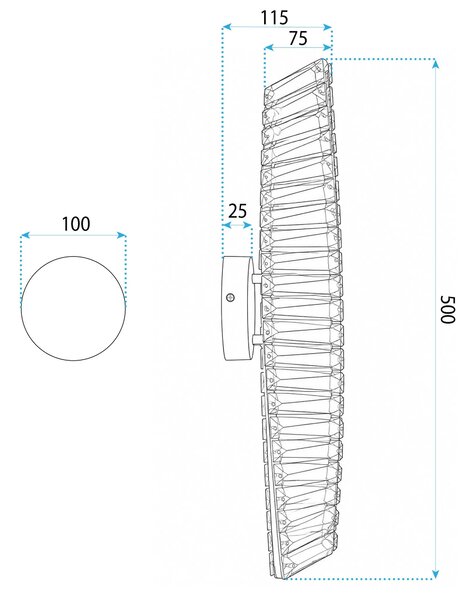 СТЕНЕН LED АПЛИК APP1951-W 50 cm GOLD